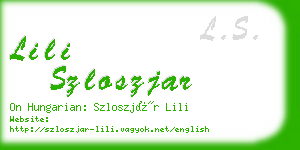 lili szloszjar business card